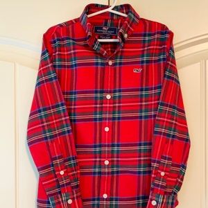 BOYS Vineyard Vines Red Plaid Shirt Sz 6